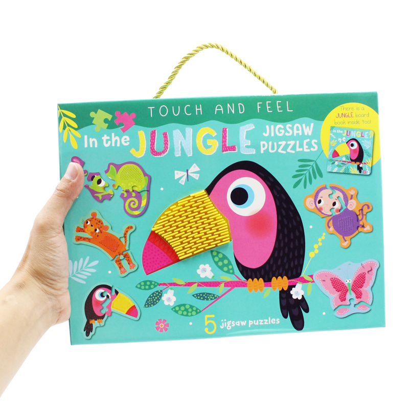 touch and feel jigsaw puzzles boxset - jungle (5 jigsaw puzzles) - Ảnh 3