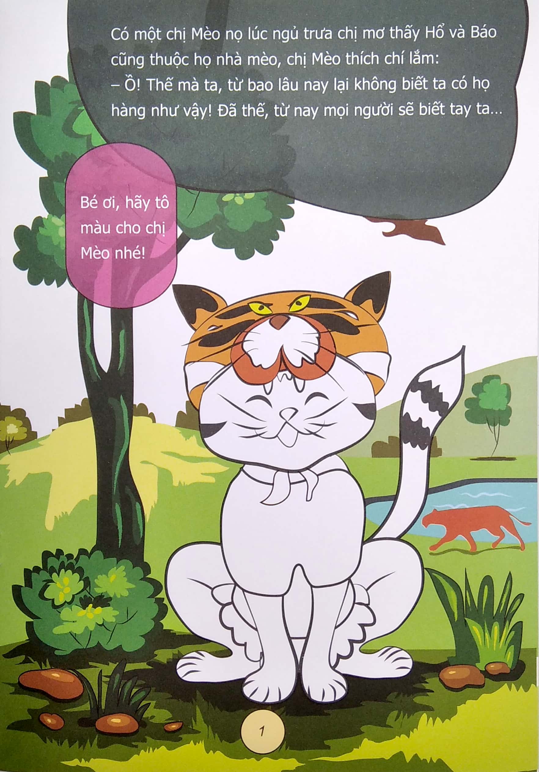 truyện tô màu phát triển tư duy thumbtelling - chị mèo nhận họ - Ảnh 4