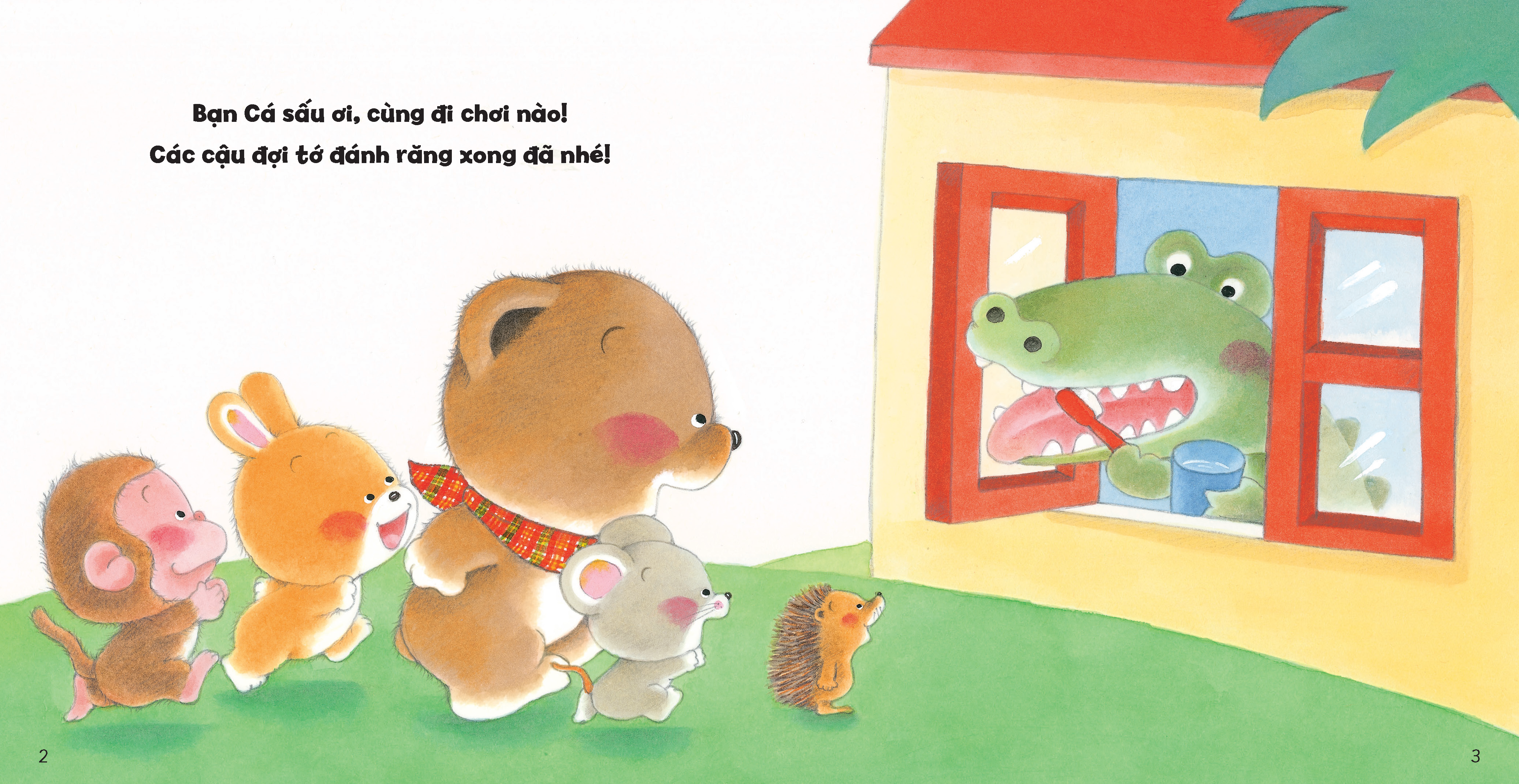 tủ sách ehon cho bé - đánh răng​ - bìa cứng - Ảnh 3